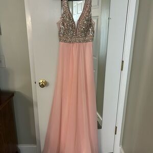 Faviana prom dress, size 0, worn once pink